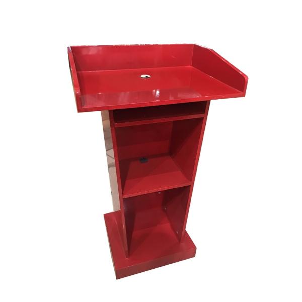 wooden podium منبر خشبي أحمر - اسود - ابيض مناسب للمدارس والأحتفالات صناعة صينية **